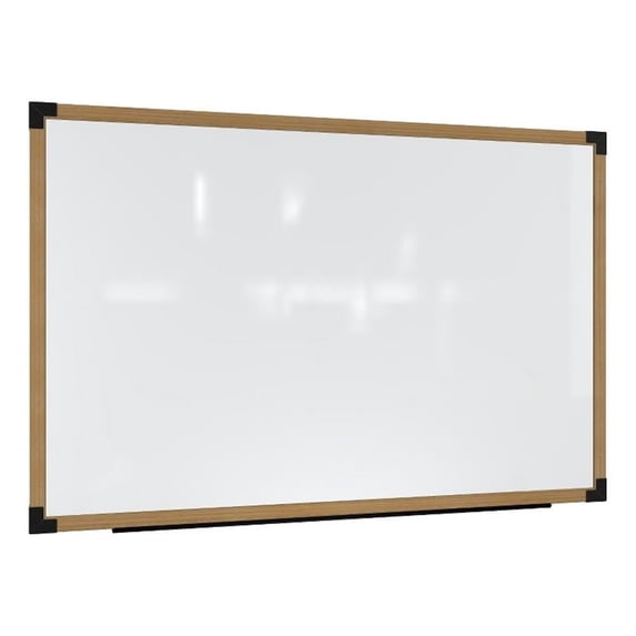 Ghent Prest Wall Whiteboard Magnetic Natural Oak Frame 4 x 8ft