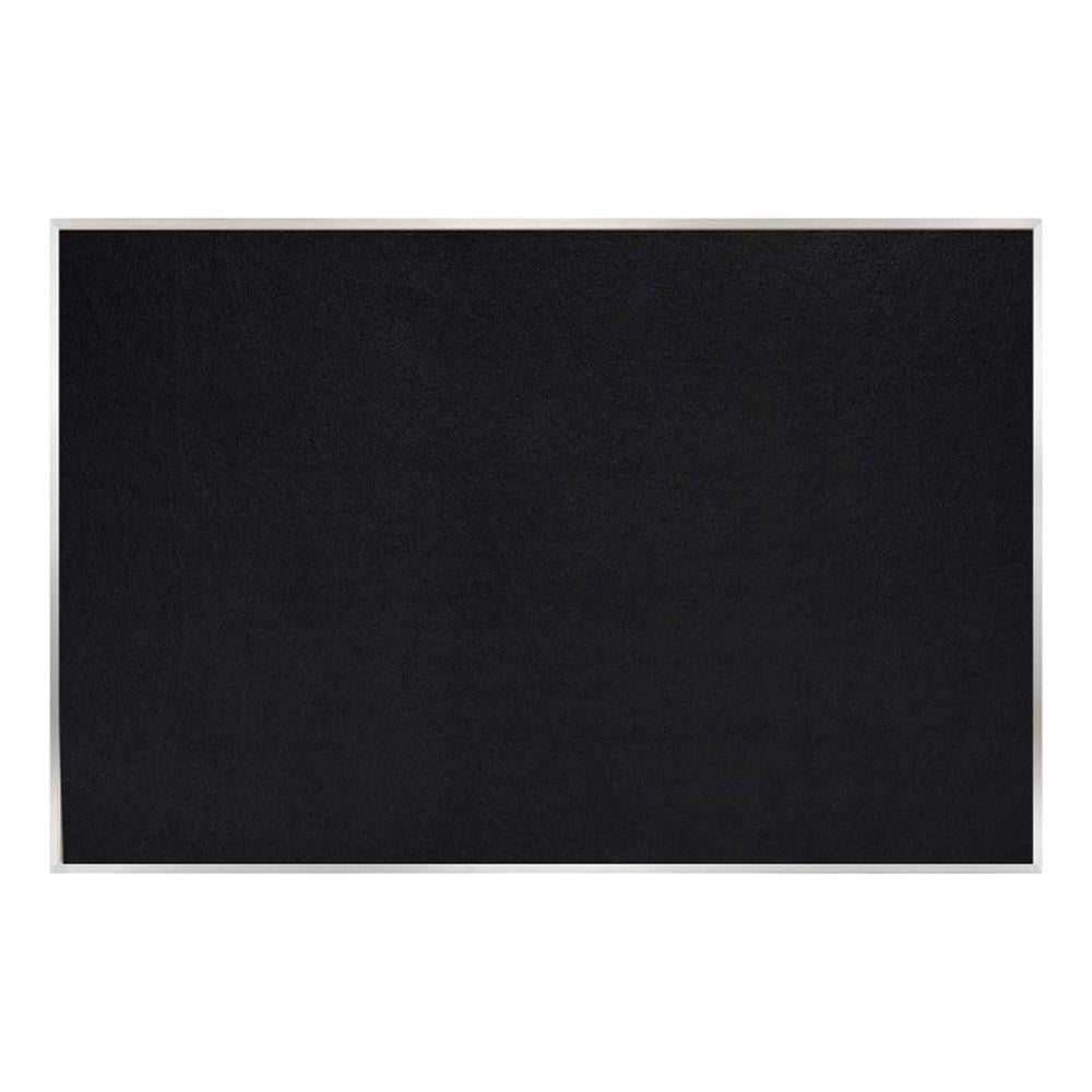 Ghent Recycled Bulletin Board - Satin Aluminum Frame - 4ft H x 7ft  4"W - Black