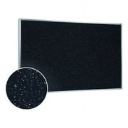 Ghent Rubber Bulletin Board with Aluminum Frame 2 x 3ft Black/Confetti Backing