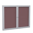 thumbnail image 1 of Ghent Traditional Enclosed 2-Door Fabric Bulletin Board, 36" x 48", Blue, Satin Aluminum Frame, 1 of 4