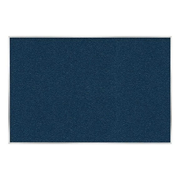 Ghent Vinyl Bulletin Board - Satin Aluminum Frame - 4ft H x 7ft  4"W - Navy