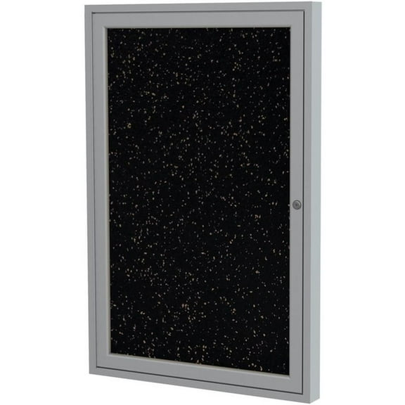 Ghent's 24" x 18" 1 Door Enclosed Bulletin Board in Speckled Tan