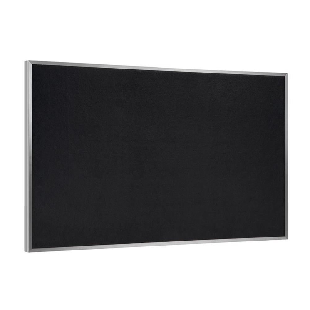 Ghent's 3' x 4' Rubber Bulletin Board with Aluminum Frame in Black