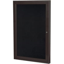 Ghent's 36" x 30" 1 Door Enclosed Rubber Bulletin Board in Black