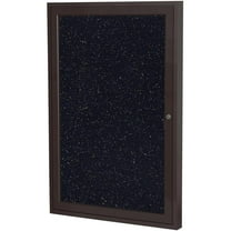 Ghent's 36" x 36" 1 Door Enclosed Rubber Bulletin Board in Multi-Color