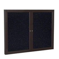 Ghent's 36" x 60" 2 Door Enclosed Rubber Bulletin Board in Multi-Color