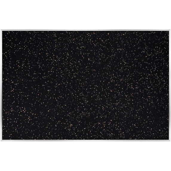 Ghent's 4' x 12' Rubber Bulletin Board with Aluminum Frame in Speckled Tan