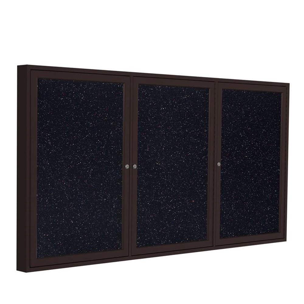 Ghent's 48" x 72" 3 Door Enclosed Rubber Bulletin Board in Multi-Color