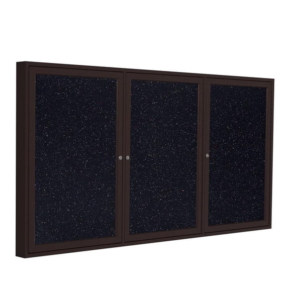 Ghent's 48" x 72" 3 Door Enclosed Rubber Bulletin Board in Multi-Color