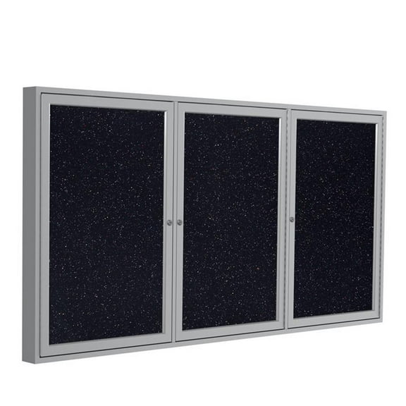 Ghent's 48" x 96" 3 Door Enclosed Rubber Bulletin Board in Multi-Color