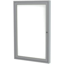 Ghent's Ceramic 24" x 18" 1 Door Enclosed Bulletin Board in White