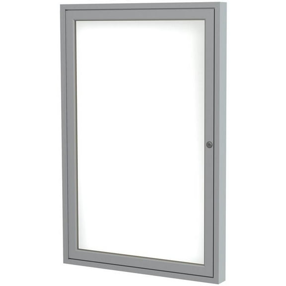 Ghent's Ceramic 24" x 18" 1 Door Enclosed Bulletin Board in White