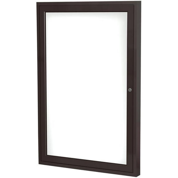 Ghent's Ceramic 24" x 18" 1 Door Enclosed Bulletin Board in White