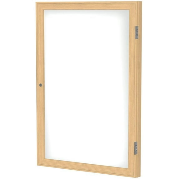 Ghent's Ceramic 24" x 18" 1 Door Enclosed Mag. Whiteboard in White