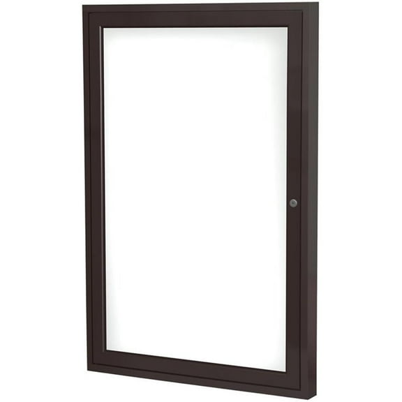 Ghent's Ceramic 36" x 36" 1 Door Enclosed Mag. Whiteboard in White