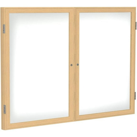 Ghent's Ceramic 36" x 60" 2 Door Enclosed Mag. Whiteboard in White