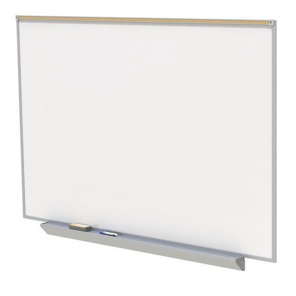 Ghent's Ceramic 4'x 6' Premium Mag. Whiteboard with 1" Maprail in White