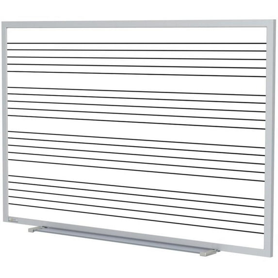 Ghent's Ceramic 4' x 8' M1 Mag. Music Staff Whiteboard Set in White
