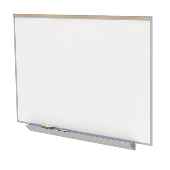 Ghent's Ceramic 4' x 8' Premium Mag. Whiteboard with 1" Maprail in White