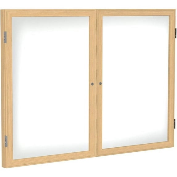 Ghent's Ceramic 48" x 60" 2 Door Enclosed Mag. Whiteboard in White