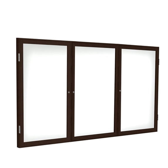 Ghent's Ceramic 48" x 72" 2 Door Enclosed Mag. Whiteboard in White