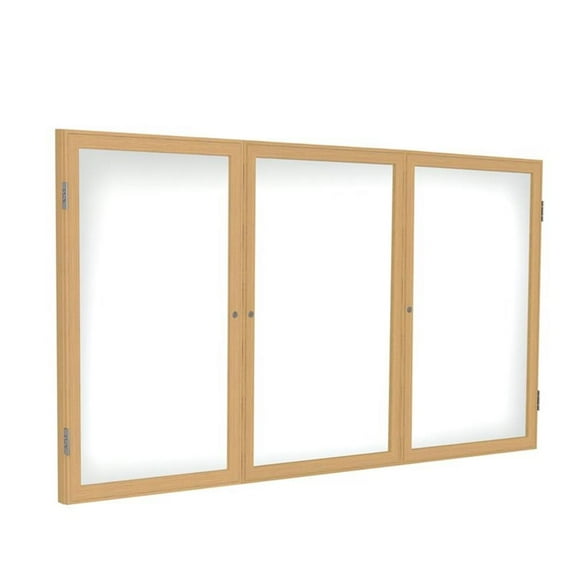 Ghent's Ceramic 48" x 72" 2 Door Enclosed Mag. Whiteboard in White