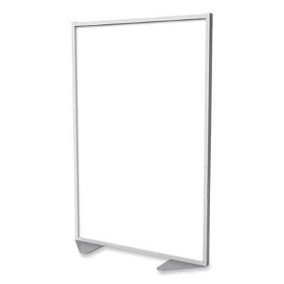 Ghent Floor Partition with Aluminum Frame and Full Panel Infill, Porcelain, 72"H x 48"W