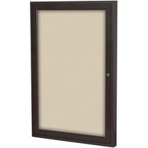 Ghent's Fabric 36" x 30" 1 Door Enclosed Bulletin Board in Beige