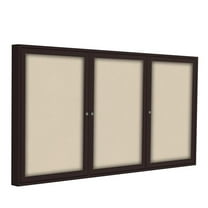Ghent's Fabric 36" x 72" 3 Door Enclosed Bulletin Board in Beige