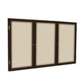 thumbnail image 1 of Ghent's Fabric 36" x 72" 3 Door Enclosed Bulletin Board in Beige, 1 of 2