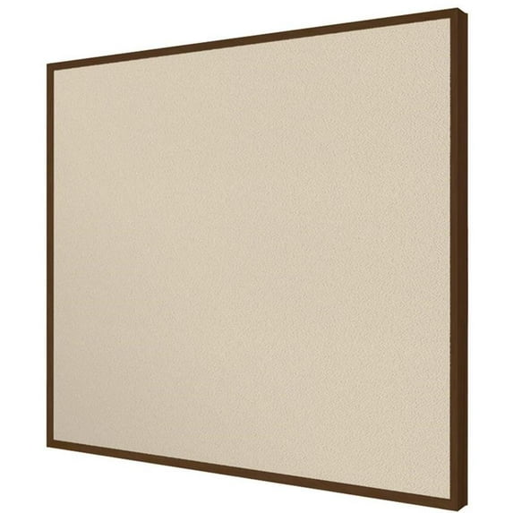 Ghent's Fabric 4' x 5' Bulletin Board with Wallnut Trim in Beige