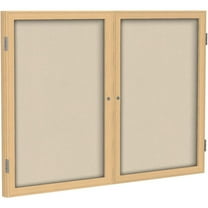 Ghent's Fabric 48" x 60" 2 Door Enclosed Bulletin Board in Beige