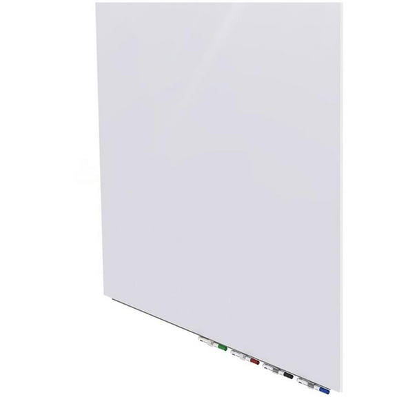 Ghent's Glass 4' x 4' Aria Low Porifle 1/4" Mag. Square Glassboard in White Back