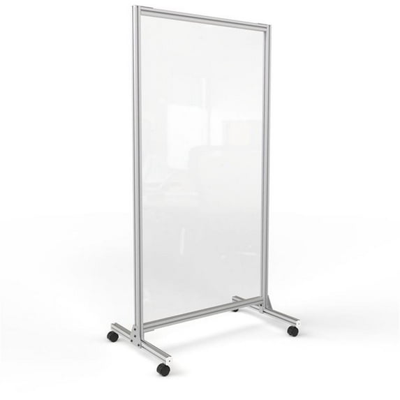 Ghent's Glass 74" x 38" Mobile Divider in Clear