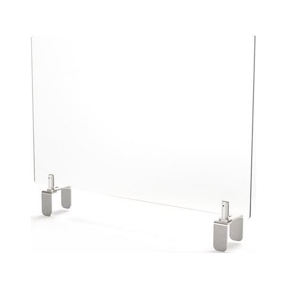 Ghent's Plastic 24" x 36" Partition Extender w/ Attached Clamp in Frosted White