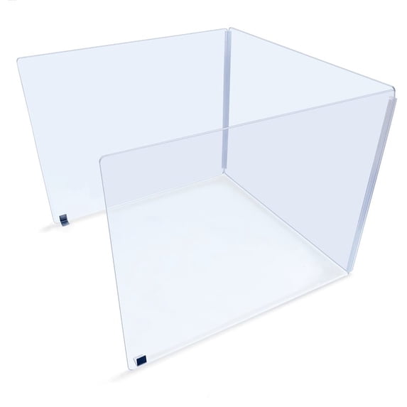 Ghent's Plastic 24" x 48" 3 Sided Clear Desktop Divider (24"D) in Clear