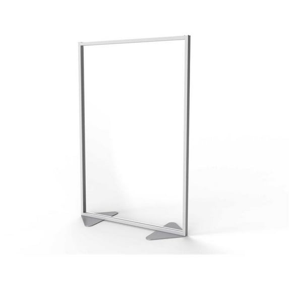 Ghent's Plastic Floor Partition with Full Panel Infill in Clear