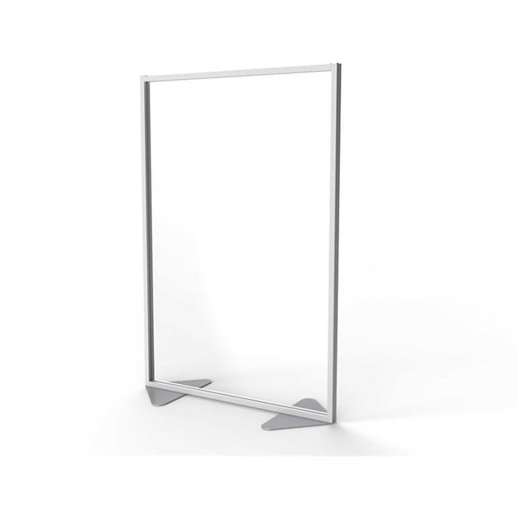 Ghent's Plastic Floor Partition with Full Panel Infill in Clear