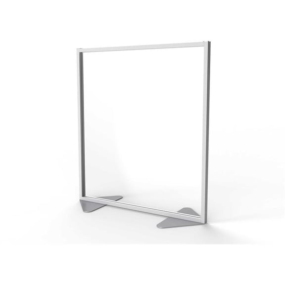 Ghent's Plastic Floor Partition with Full Panel Infill in Clear