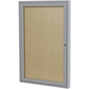 Ghent's Vinyl 24" x 18" 1 Door Enclosed Bulletin Board in Caramel