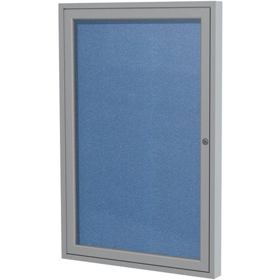 Ghent's Vinyl 24" x 18" 1 Door Enclosed Bulletin Board in Ocean Blue
