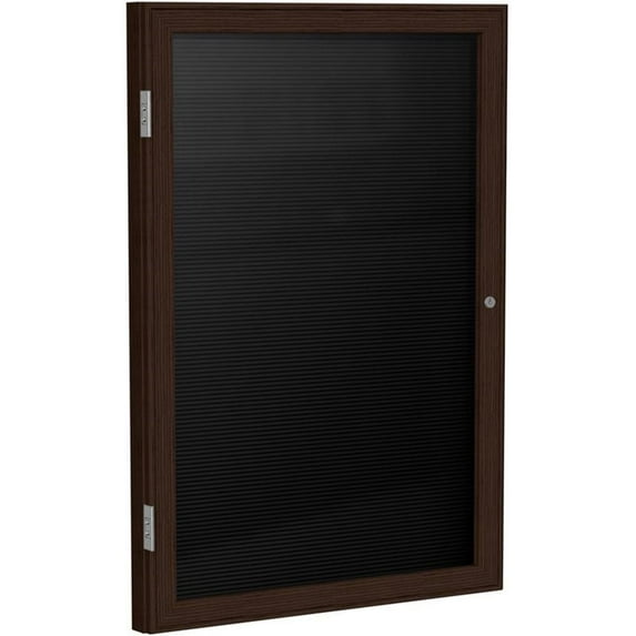 Ghent's Vinyl 24" x 18" 1 Door Enclosed Flannel Letterboard in Black