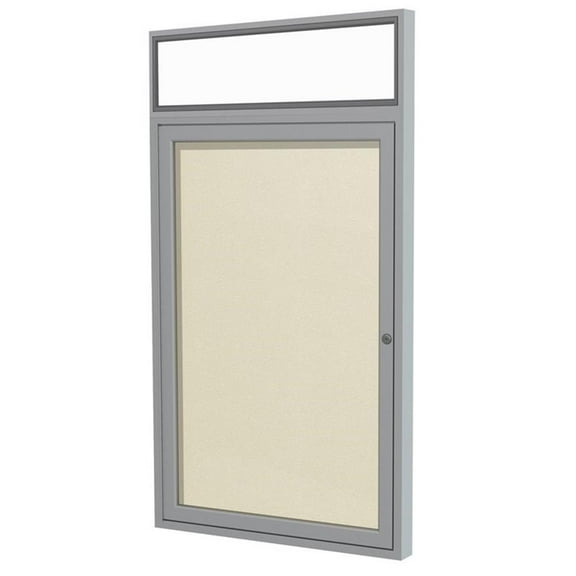 Ghent's Vinyl 36" x 24" 1 Door Enclosed Bulletin Board in Ivory