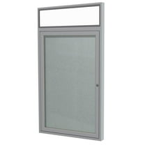 Ghent's Vinyl 36" x 24" 1 Door Enclosed Bulletin Board in Silver