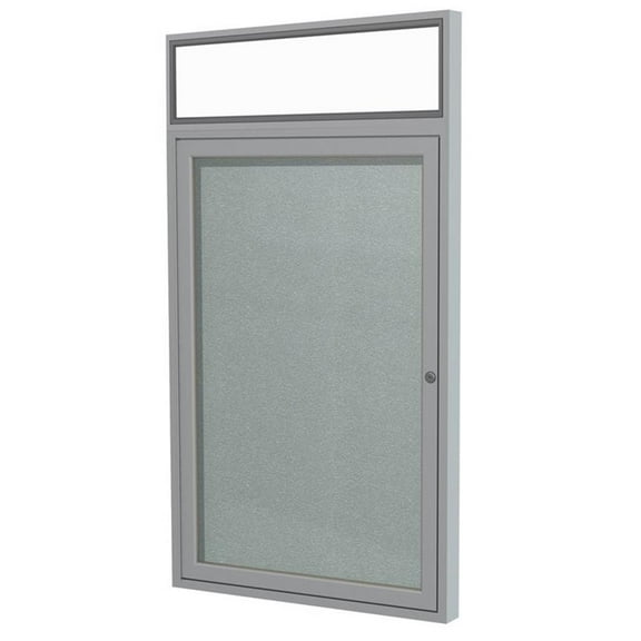Ghent's Vinyl 36" x 24" 1 Door Enclosed Bulletin Board in Silver