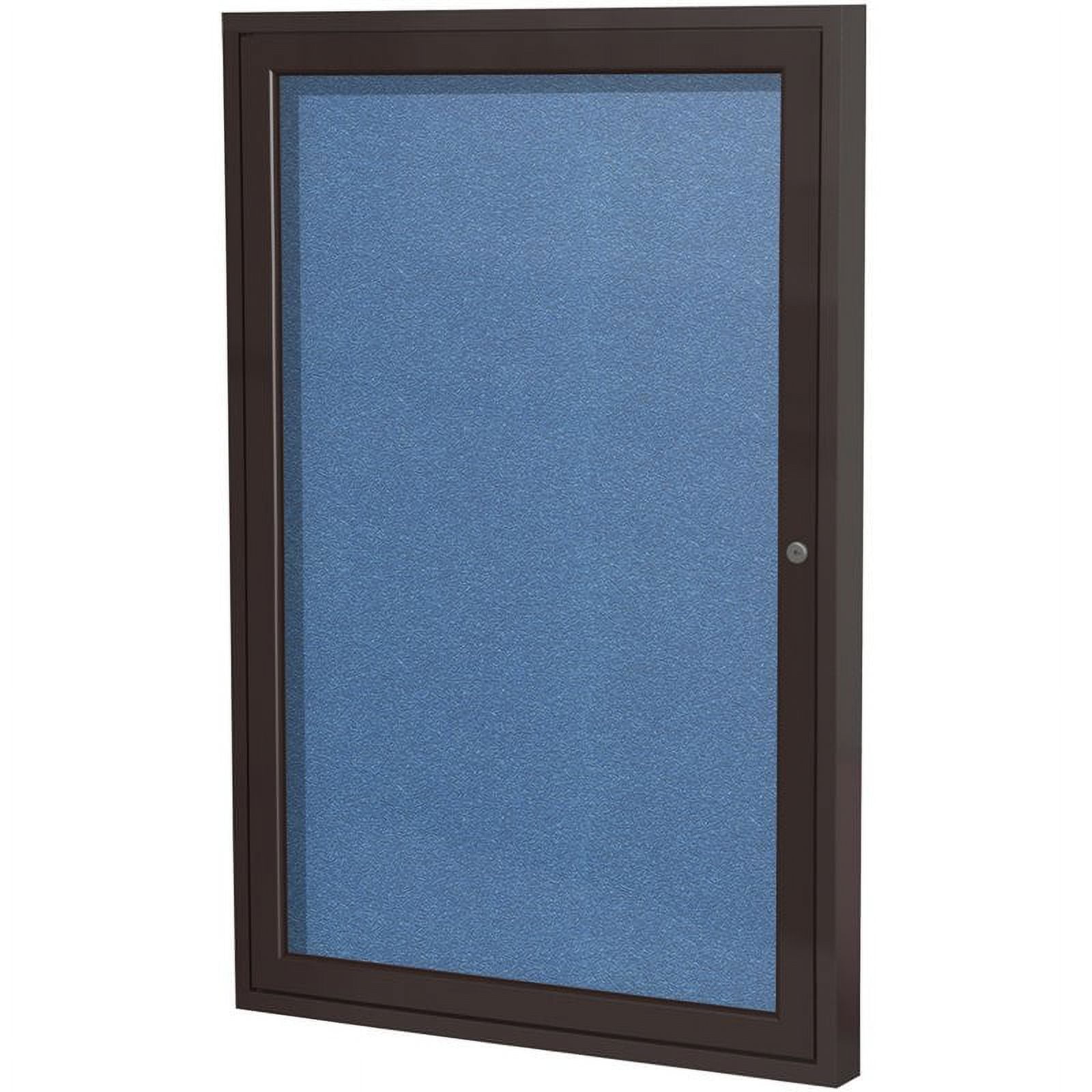 Ghent's Vinyl 36" x 30" 1 Door Enclosed Bulletin Board in Ocean Blue
