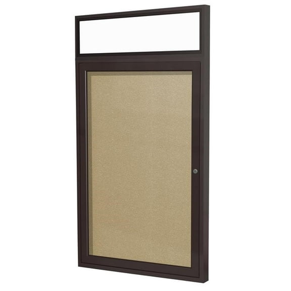 Ghent's Vinyl 36" x 30" 1 Door Enclosed Headliner Bulletin Board in Caramel
