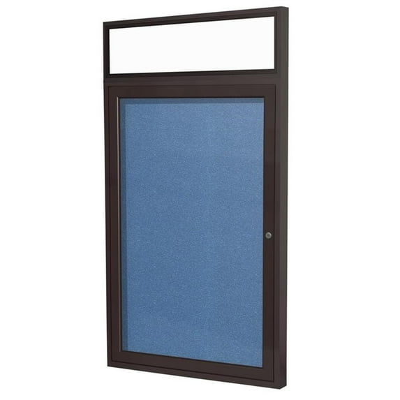 Ghent's Vinyl 36" x 30" 1 Door Enclosed Bulletin Board in Ocean Blue