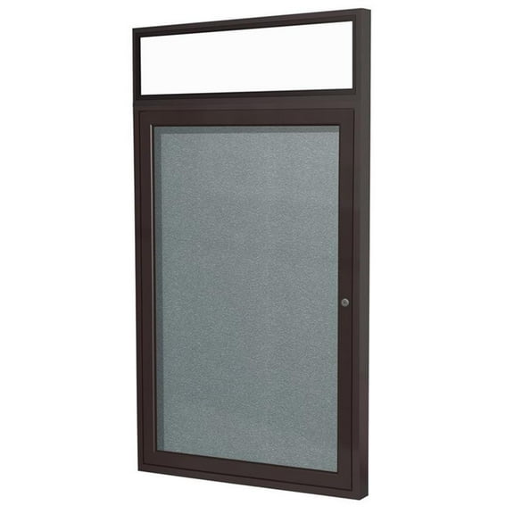 Ghent's Vinyl 36" x 30" 1 Door Enclosed Bulletin Board in Stone