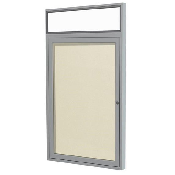 Ghent's Vinyl 36" x 36" 1 Door Enclosed Bulletin Board in Ivory